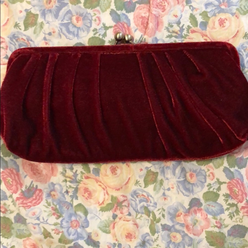 Red velvet evening clutch